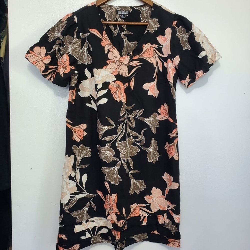 Nicole Miller Tropical Sundress Linen Blend Dress, Woman’s Size Small